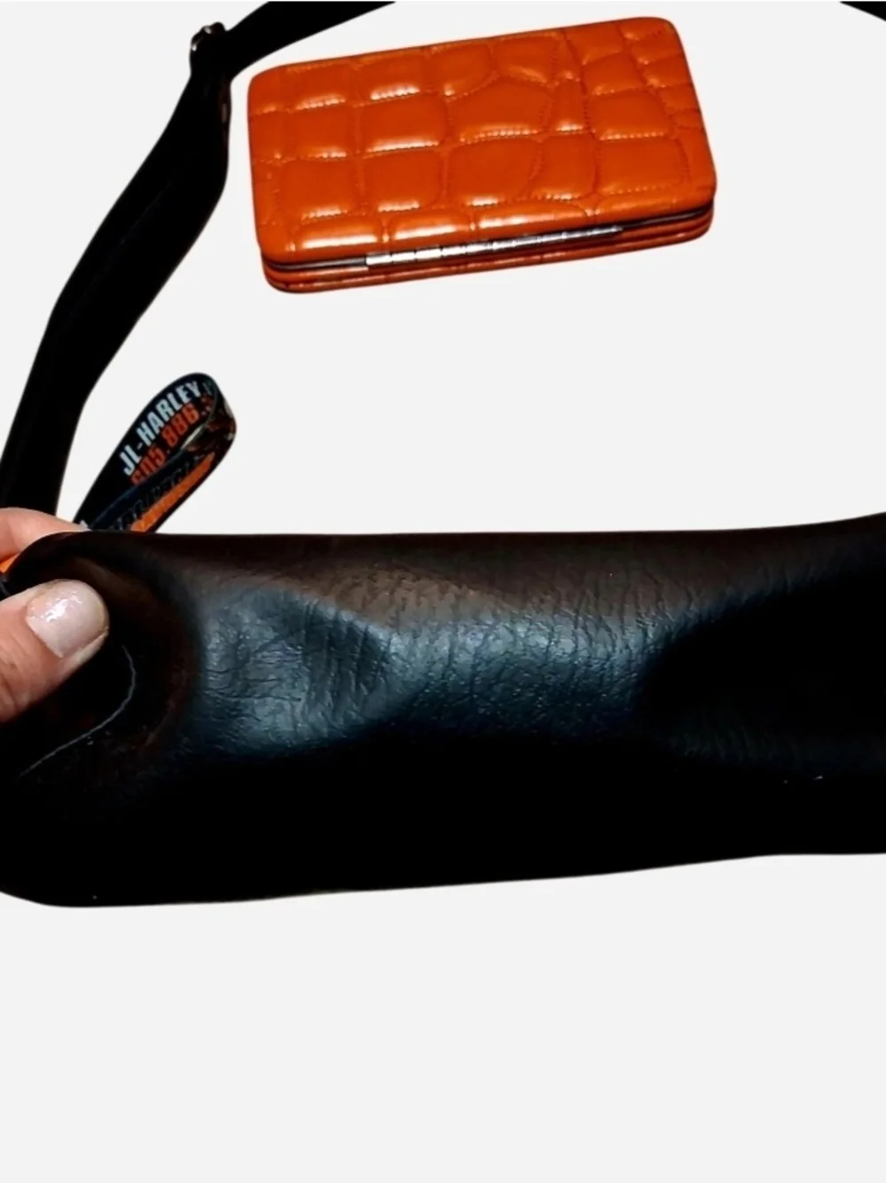 Harley-Davidson Retro Leather Purse & Orange Wallet Bundle